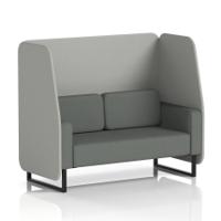 Brixworth 2 Seater Open Booth With Black Legs In Sumi Fabric - Tokyo Panels And Kobe Sofa
