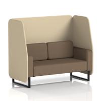 Brixworth 2 Seater Open Booth With Black Legs In Sumi Fabric - Zen Panels And Osaka Sofa