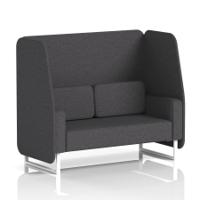 Brixworth 2 Seater Open Booth With White Legs In X2 Fabric - Arithmetic Panels And Sofa