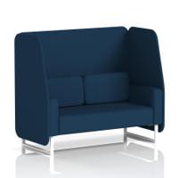Brixworth 2 Seater Open Booth With White Legs In X2 Fabric - Calculus Panels And Sofa