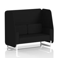 Brixworth 2 Seater Open Booth With White Legs In X2 Fabric - Diameter Panels And Sofa