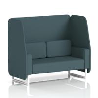 Brixworth 2 Seater Open Booth With White Legs In X2 Fabric - Polygon Panels And Sofa