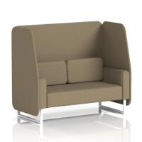 Brixworth 2 Seater Open Booth With White Legs In Main Line Flax Fabric - Bank Panels And Sofa