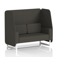 Brixworth 2 Seater Open Booth With White Legs In Main Line Flax Fabric - Temple Panels And Sofa