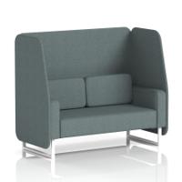 Brixworth 2 Seater Open Booth With White Legs In Main Line Flax Fabric - Westminster Panels And Sofa