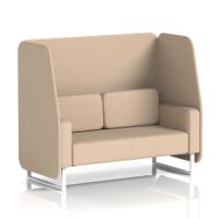 Brixworth 2 Seater Open Booth With White Legs In Synergy Fabric - Affix Panels And Sofa
