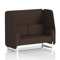 Brixworth 2 Seater Open Booth With White Legs In Synergy Fabric - Wed Panels And Sofa
