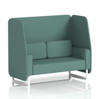 Brixworth 2 Seater Open Booth With White Legs In Sumi Fabric - Handa Panels And Sofa