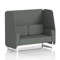 Brixworth 2 Seater Open Booth With White Legs In Sumi Fabric - Kobe Panels And Sofa