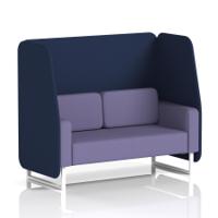 Brixworth 2 Seater Open Booth With White Legs In Synergy Fabric - Alike Panels And Order Sofa