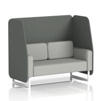 Brixworth 2 Seater Open Booth With White Legs In Sumi Fabric - Kobe Panels And Tokyo Sofa
