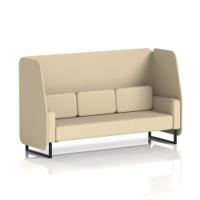 Brixworth 3 Seater Open Booth With Black Legs In Sumi Fabric - Zen Panels And Sofa