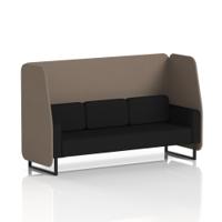 Brixworth 3 Seater Open Booth With Black Legs In X2 Fabric - Theory Panels And Diameter Sofa