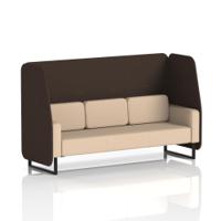 Brixworth 3 Seater Open Booth With Black Legs In Synergy Fabric - Wed Panels And Affix Sofa