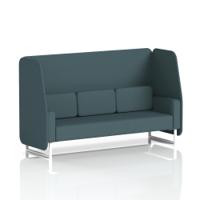 Brixworth 3 Seater Open Booth With White Legs In X2 Fabric - Polygon Panels And Sofa