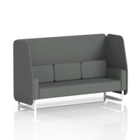 Brixworth 3 Seater Open Booth With White Legs In Sumi Fabric - Kobe Panels And Sofa
