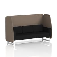 Brixworth 3 Seater Open Booth With White Legs In X2 Fabric - Theory Panels And Diameter Sofa