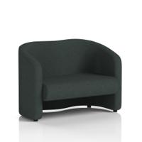 Lamport Sofa 2 Seater With Black Feet In Rivet Fabric - Charcoal