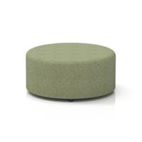 Harlestone Large Round Stool In Rivet Fabric - Burnish Body And Top