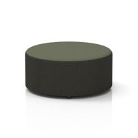 Harlestone Large Round Stool In Main Line Flax Fabric - Temple Body Monument Top
