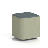 Harlestone Small Square Stool In Main Line Flax Fabric - Newbury Body Westminster Top