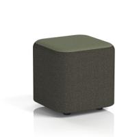 Harlestone Small Square Stool In Main Line Flax Fabric - Temple Body Monument Top