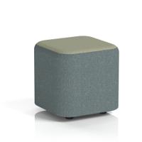 Harlestone Small Square Stool In Main Line Flax Fabric - Westminster Body Newbury Top