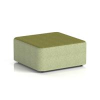 Harlestone Large Square Stool In Rivet Fabric - Burnish Body Olive Top