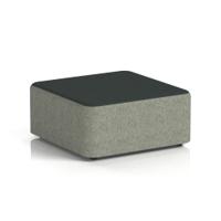 Harlestone Large Square Stool In Rivet Fabric - Vitreous Body Charcoal Top