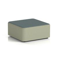 Harlestone Large Square Stool In Main Line Flax Fabric - Newbury Body Westminster Top