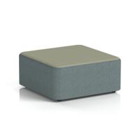 Harlestone Large Square Stool In Main Line Flax Fabric - Westminster Body Newbury Top