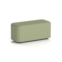 Harlestone Small Rectangular Stool In Rivet Fabric - Burnish Body And Top