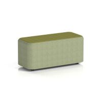 Harlestone Small Rectangular Stool In Rivet Fabric - Burnish Body Olive Top