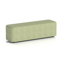 Harlestone Large Rectangular Stool In Rivet Fabric - Burnish Body And Top