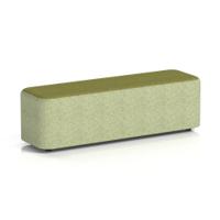 Harlestone Large Rectangular Stool In Rivet Fabric - Burnish Body Olive Top