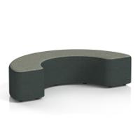 Harlestone 180 Degree Stool In Rivet Fabric - Charcoal Body Vitreous Top