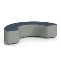 Harlestone 180 Degree Stool In Rivet Fabric - Vitreous Body Charcoal Top