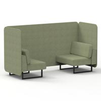 Brixworth 2 Seater Bench Booth With Black Legs In Rivet Fabric - Burnish Panels And Sofa