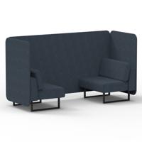Brixworth 2 Seater Bench Booth With Black Legs In Rivet Fabric - Crucible Panels And Sofa