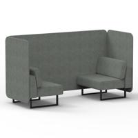 Brixworth 2 Seater Bench Booth With Black Legs In Rivet Fabric - Prime Panels And Sofa