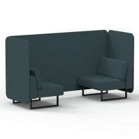 Brixworth 2 Seater Bench Booth With Black Legs In X2 Fabric - Polygon Panels And Sofa