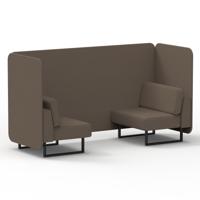 Brixworth 2 Seater Bench Booth With Black Legs In X2 Fabric - Theory Panels And Sofa
