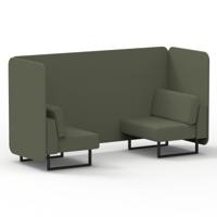 Brixworth 2 Seater Bench Booth With Black Legs In Main Line Flax Fabric - Monument Panels And Sofa