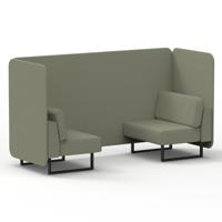 Brixworth 2 Seater Bench Booth With Black Legs In Main Line Flax Fabric - Newbury Panels And Sofa