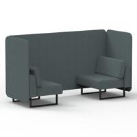 Brixworth 2 Seater Bench Booth With Black Legs In Main Line Flax Fabric - Westminster Panels And Sofa