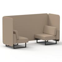 Brixworth 2 Seater Bench Booth With Black Legs In Synergy Fabric - Affix Panels And Sofa