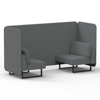 Brixworth 2 Seater Bench Booth With Black Legs In Synergy Fabric - Partner Panels And Sofa