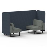 Brixworth 2 Seater Bench Booth With Black Legs In Rivet Fabric - Crucible Panels And Prime Sofa