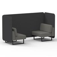 Brixworth 2 Seater Bench Booth With Black Legs In X2 Fabric - Arithmetic Panels And Number Sofa