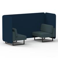 Brixworth 2 Seater Bench Booth With Black Legs In X2 Fabric - Calculus Panels And Polygon Sofa